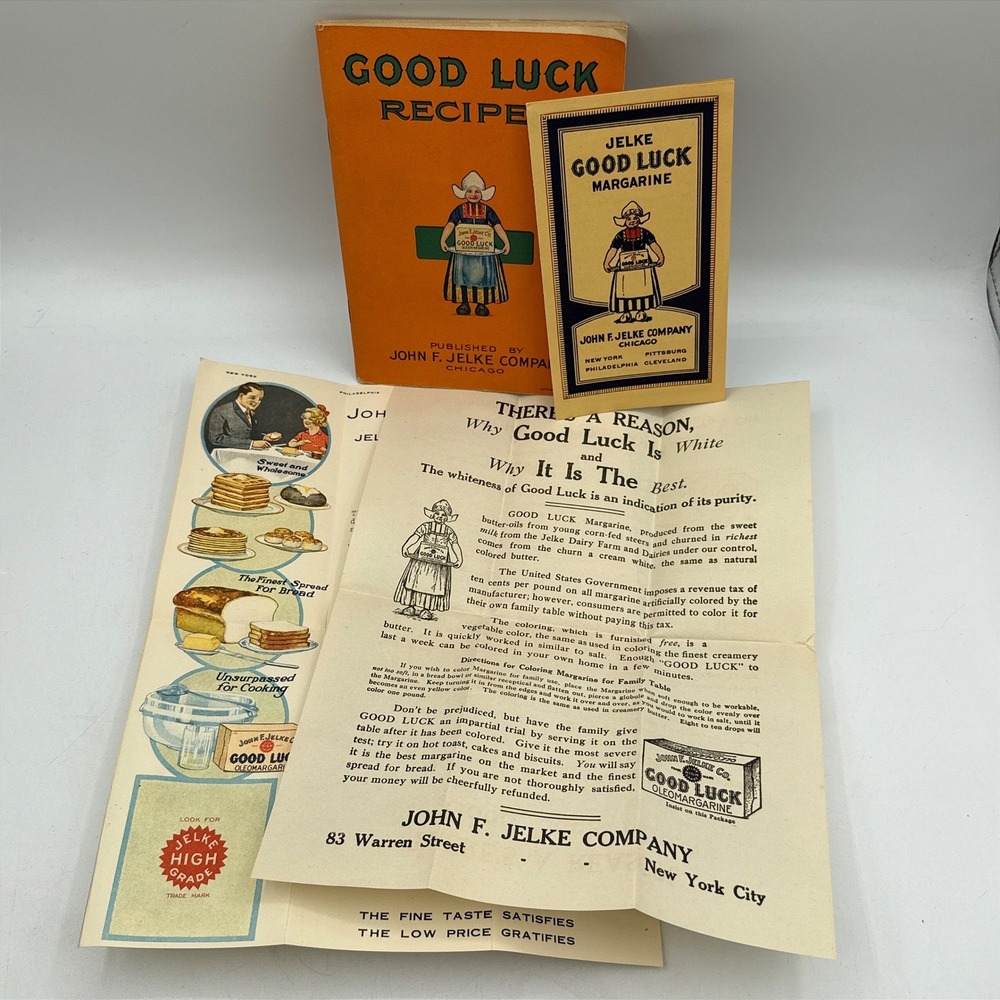 John F. Jelke Good Luck Recipes Booklet & Pamphlets Vintage Margarine Ad Lot
